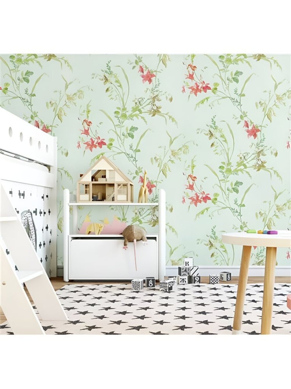 118.1"x17.7" Wallpaper Floral Contact Paper Floral Peel and Stick Wallpaper